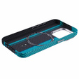 Чохол для iPhone 13 Pro Max, Carbon Fiber MagSafe, чорний / синій