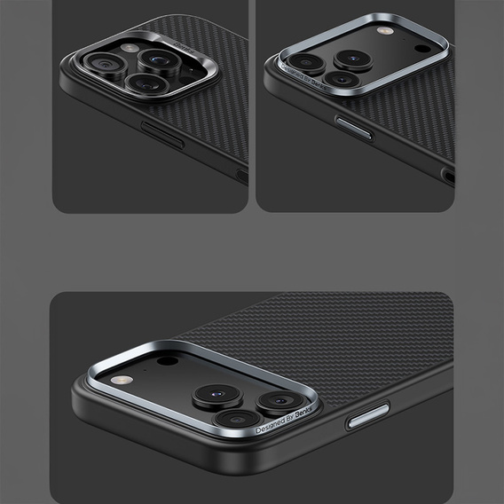 Чехол BENKS Kevlar Armor PRO Carbon Fiber 600D A070 для MagSafe с активной кнопкой для iPhone 17 Pro Max