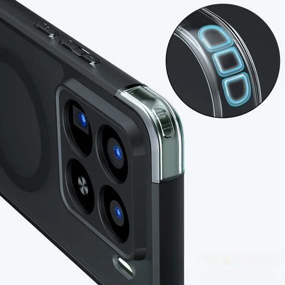 Чохол для Xiaomi 15, для MagSafe, ERBORD Matt Case, чорний + захисне скло