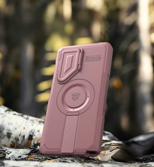 Броньований чохол для Samsung Galaxy S25 Ultra, Dexnor CamProtect MagSafe, рожевий (Дві рамки)