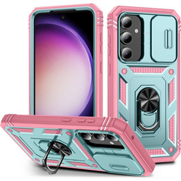 Чехол NOX Camera Slide Samsung Galaxy S23 FE, CamShield Slide, зелёный / розовый