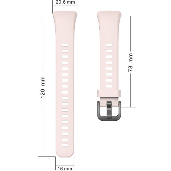 Силиконовый ремешок для Huawei Band 6 / Honor Band 6, Sand Pink