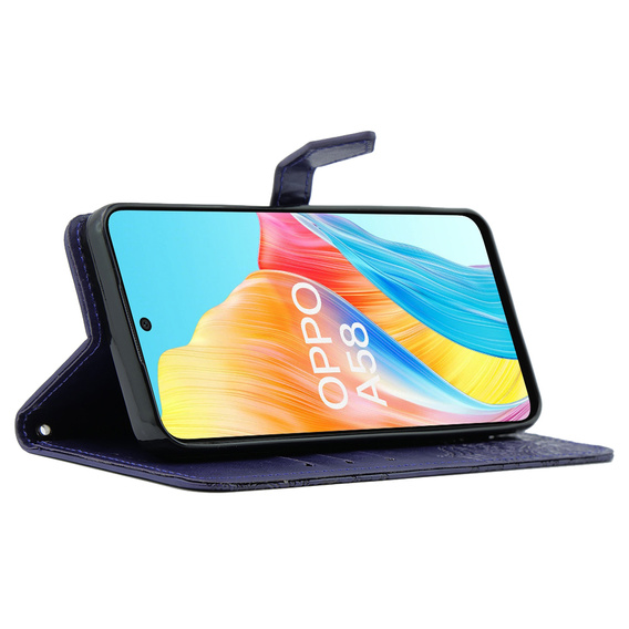 Откидной чехол для Oppo A58 4G, Mandala, фиолетовый