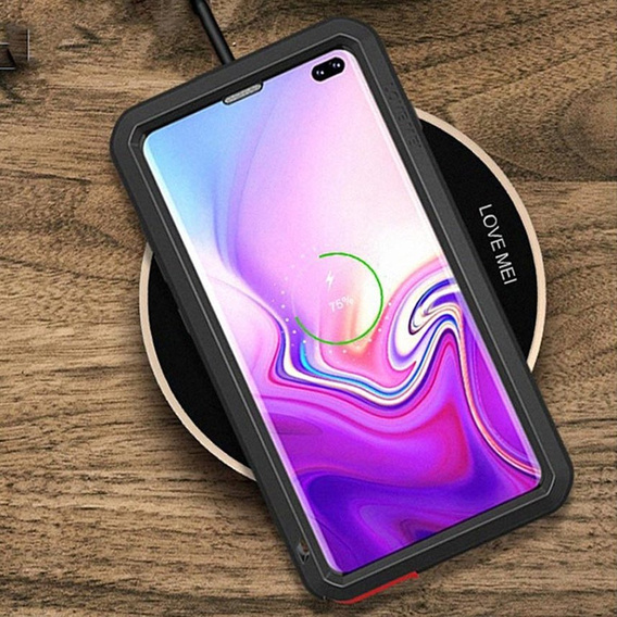 Чoхол Love Mei до Samsung Galaxy S10 Plus, armored with glass, чорний