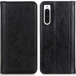 Чехол до Sony Xperia 10 V, Wallet Litchi Leather, чёрный