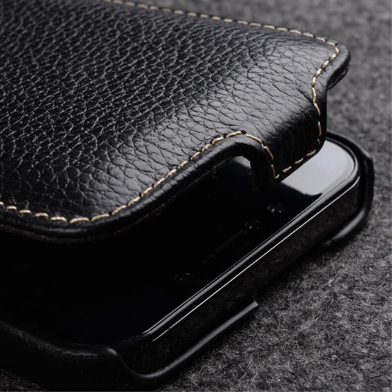 Чехол MELKCO с флипом для iPhone 13, кожа, флип, чёрный