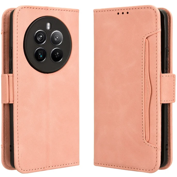 Футляр з клапаном для Realme 12 Pro 5G / 12 Pro+ 5G, Card Slot, рожевий