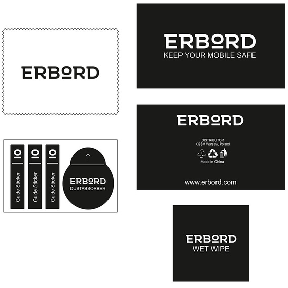 2x Закаленное стекло для iPhone 13/13 Pro, ERBORD 9H Hard Glass на экране