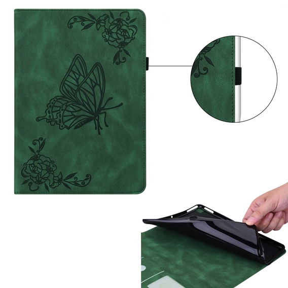 Чехол для Lenovo Tab M9, Butterfly, зелёный