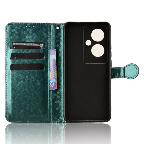 Флип-кейс для Oppo Reno 11F 5G, Wallet Rhombus, зелёный