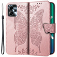 Чохол-книжка для Motorola Moto G23 4G / G13 4G, Butterfly, рожевий rose gold