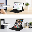 Чехол клавиатура для Samsung Galaxy Tab S10 Lite / S10 FE / S9 FE, Rotary 360° Leather, чёрный