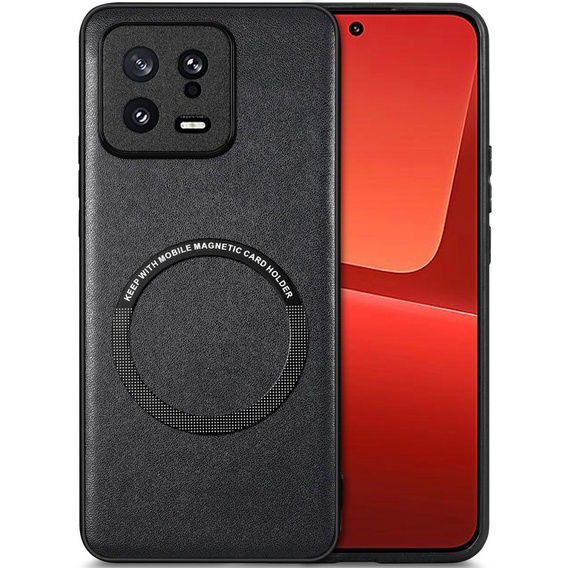 Чехол до Xiaomi 13, Leather Hybrid MagSafe, чёрный