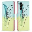 Откидной чехол для Samsung Galaxy A55 5G, Wallet, Feather, синий