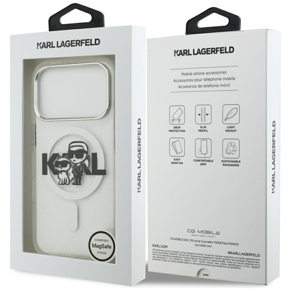 Чохол Karl Lagerfeld IML Glitter Karl and Choupette MagSafe для iPhone 17 Pro