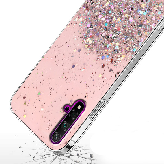 Чехол до Huawei Nova 5T/Honor 20, Glittery, розовый