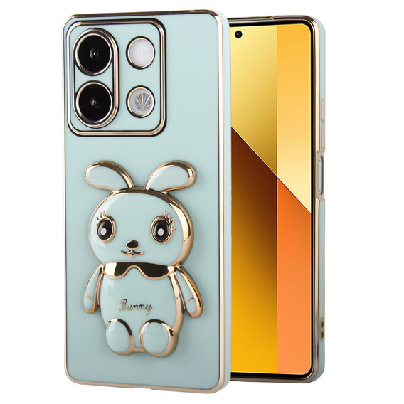 Чохол для Xiaomi Redmi Note 13 5G, Rabbit, зелений + загартоване скло 9H