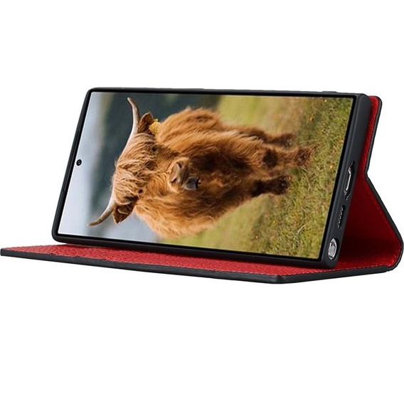 Кожаный чехол для Samsung Galaxy S22 Ultra, ERBORD Grain Leather, чёрный