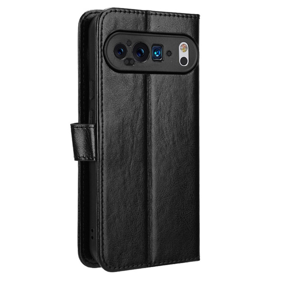 Футляр з клапаном для Google Pixel 9 Pro XL, Crazy Horse Wallet, чорний