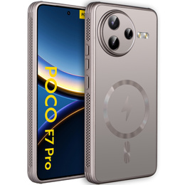 Чехол для Xiaomi Poco F7 Pro, MagSafe, титановое золото