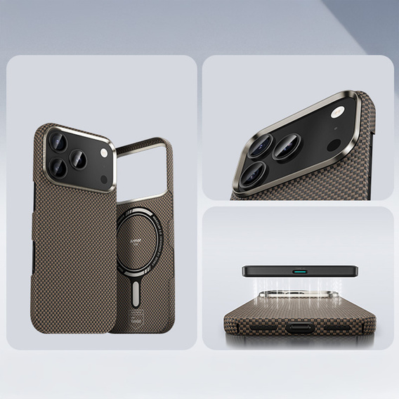 Чехол BENKS Kevlar для Samsung Galaxy S25 Ultra, для MagSafe, Carbon Fiber, чёрный