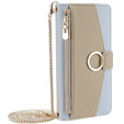 Чохол-книжка для iPhone 15 Pro Max, Wallet Zipper Pocket, з дзеркалом, м'яти