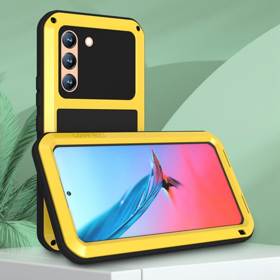 Чехол Love Mei до Samsung Galaxy S22, armored with glass, жёлтый