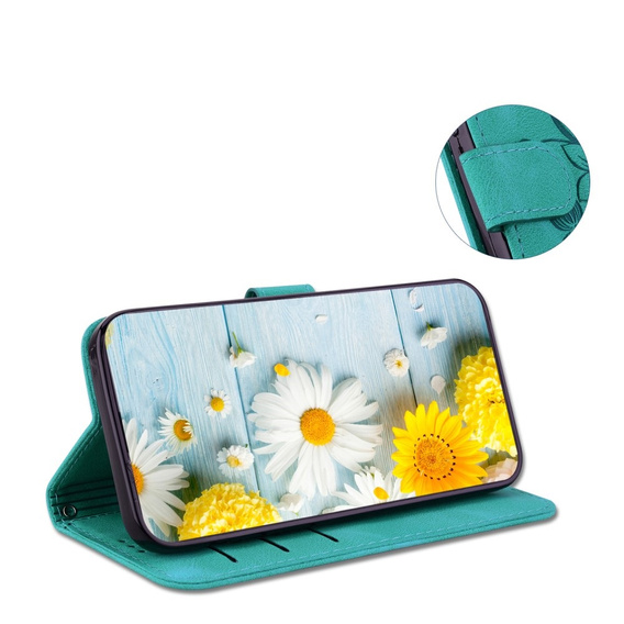Откидной чехол для Oppo A60, Lily Flower, зелёный