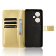 Откидной чехол для Oppo Reno 11F 5G, Crazy Horse Wallet, золотой