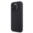 Чехол для iPhone 16 Pro, бронированный Nillkin, Carbon Fiber, для Magsafe, чёрный