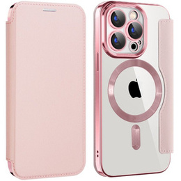 Откидной чехол для iPhone 15 Pro, RFID Wallet MagSafe CamShield, розовый
