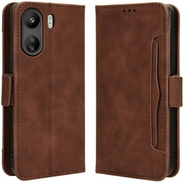 Откидной чехол для Xiaomi Redmi 13C / Poco C65, Card Slot, коричневый