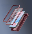 Бронированный чехол для Samsung Galaxy S24 FE, Dexnor Full Body (Two Frames), розовый