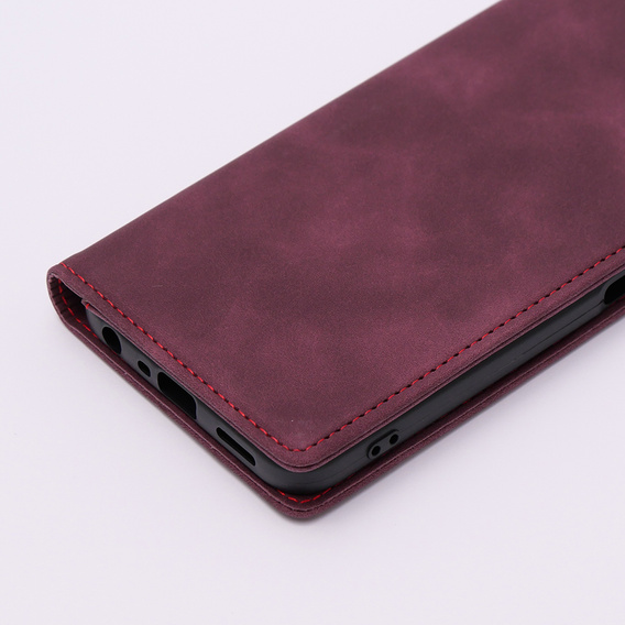 Чехол для Oppo A78 5G, ERBORD Vintage, бумажник с клапаном, красный