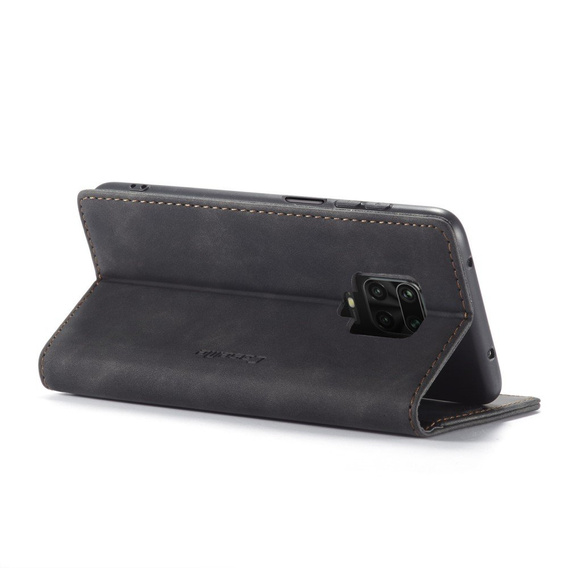Чехол CASEME для Xiaomi do Redmi Note 9s / 9 Pro, Leather Wallet Case, чёрный
