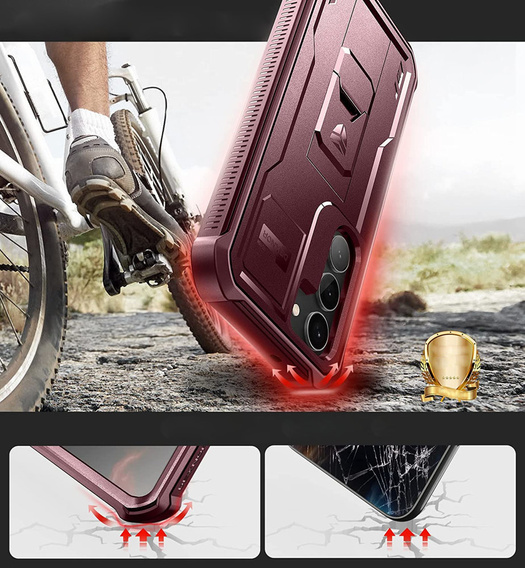 Броньований чохол для Samsung Galaxy S23, Dexnor Full Body (Two Frames), червоний
