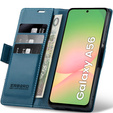 Чехол для Samsung Galaxy A56, ERBORD Glossy Litchi, кошелек с клапаном, синий