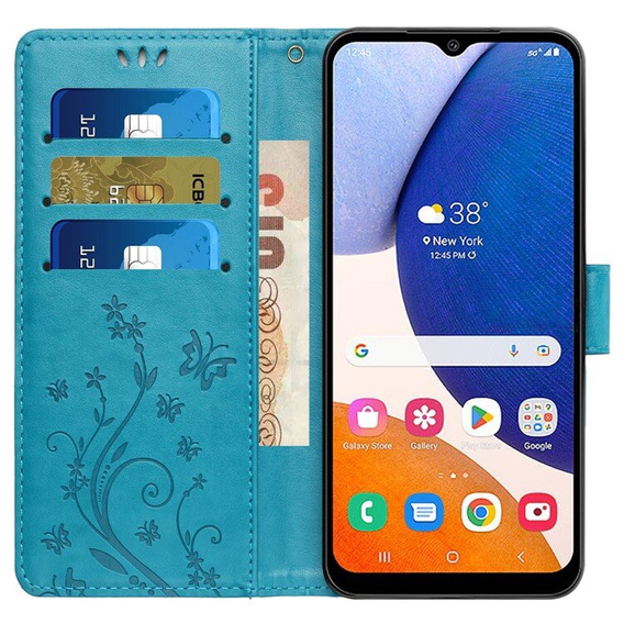 Откидной чехол для Samsung Galaxy A55 5G, Wallet, Butterfly, фиолетовый