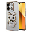Чохол для Xiaomi Redmi Note 13 5G, Rabbit, білий + загартоване скло 9H
