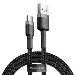 BASEUS Cafule Кабель Type-C 2A 2M - Чёрный/ Серый