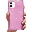 Чехол Square Glitter до iPhone 12, Rose Gold