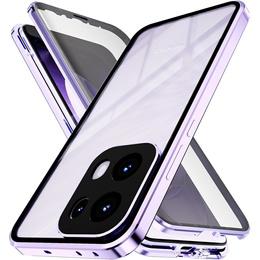 Чохол для Oppo Reno 13, Magnetic Dual Glass, рожевий