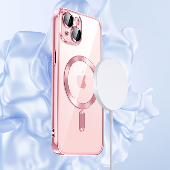 Чохол для iPhone 13, Electro MagSafe, рожевий + Скло на екран