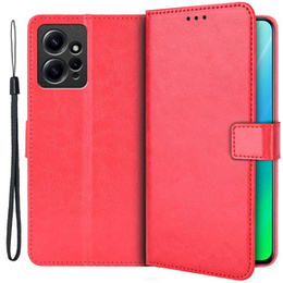 Откидной чехол для Xiaomi Redmi Note 12 4G, Crazy Horse Wallet, красный