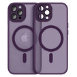 Чехол для iPhone 16 Pro Max, для MagSafe, ERBORD Matt Case, тёмно-фиолетовый + стекло для экрана