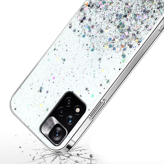Чехол до Xiaomi Redmi Note 11 Pro 4G/5G, Glittery, прозрачный