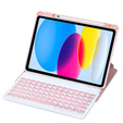 Чехол клавиатура для iPad 11" 2025 A16 (11 gen.) / iPad 10.9" 2022 (10 gen.), Rotary 360° Leather, розовый rose gold