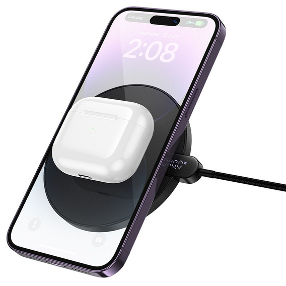 Індукційний зарядний пристрій з LED-дисплеєм 15 Вт