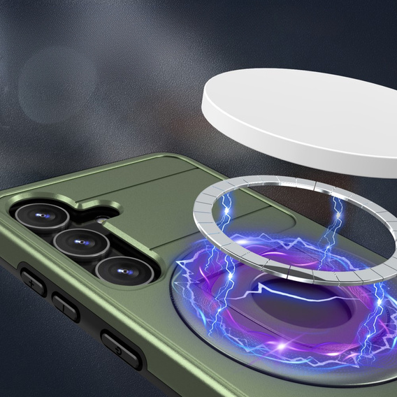 Чехол MagSafe для Samsung Galaxy S24, Military Magnet, зелёный
