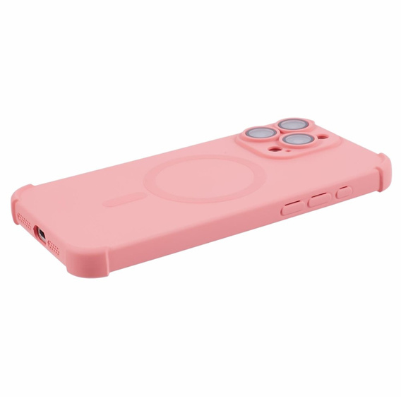 Силиконовый чехол для iPhone 15 Pro Max, для MagSafe, розовый